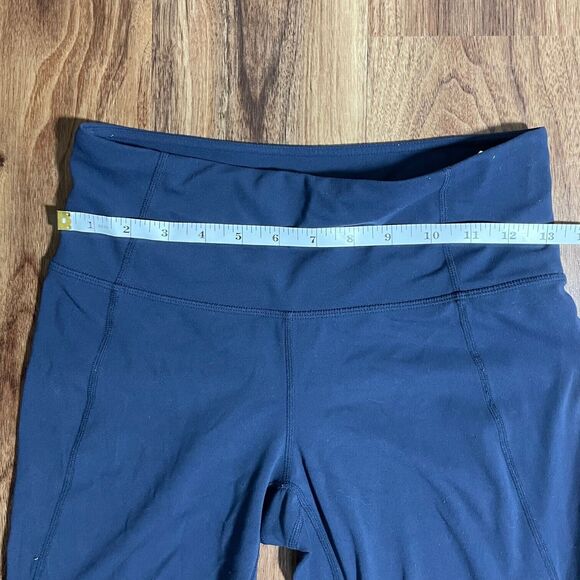 Athleta Leggings Blue Athletic Training Bottom Women Size Small Mesh Cutouts - Picture 3 of 8